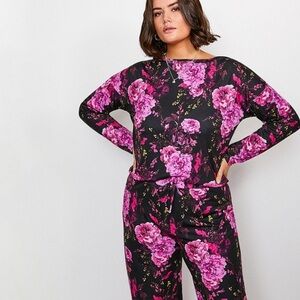 Karen Millen Followers Curve Jersey Floral Print Lounge Top size 4​​​